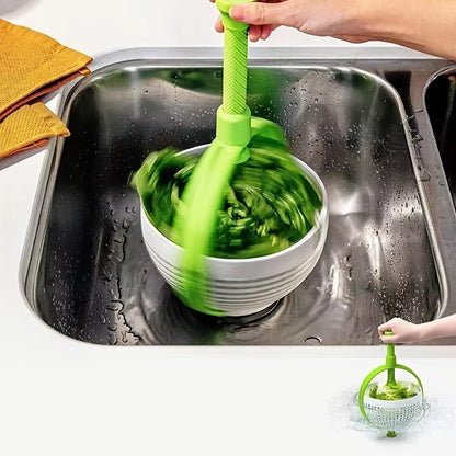 Salad Spinner, Kitchen Collapsible Spinning Colander Lettuce Spinner Vegetable Fruit Washer Fruit Dryer Multi-Use Strainer