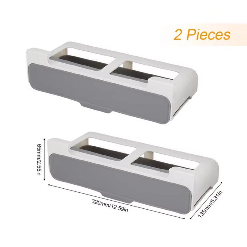 Kitchen Self-Adhesive Spice Organizer Rack Seasoning Bottle Storage Rack under Desk Drawer Hidden Kitchen Supplies Storage