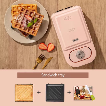 220V Electric Sandwich Maker Timed Waffle Maker Toaster Baking Multifunction Breakfast Machine Takoyaki Pancake Sandwichera 600W