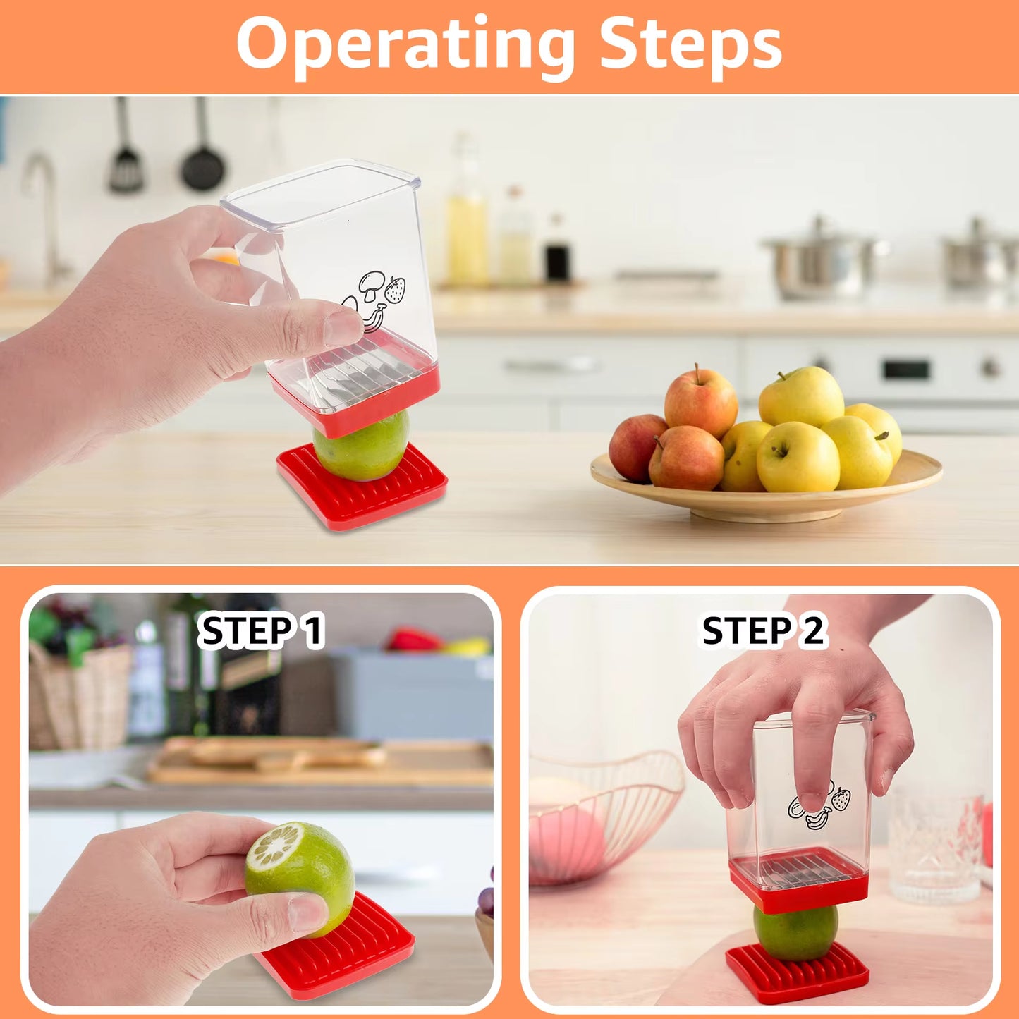 Speed Cup Slicer with Push Plate Efficient Fruit Strawberry Slicer Cup Cutter Egg Slicers Banana Slicing Tools Kitchen Gadgets