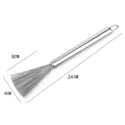 Stainless Steel Pan Brush Bowl Plate Long Handle Strong Decontamination Convenient Fast Sink Stove Kitchen Clean Tools