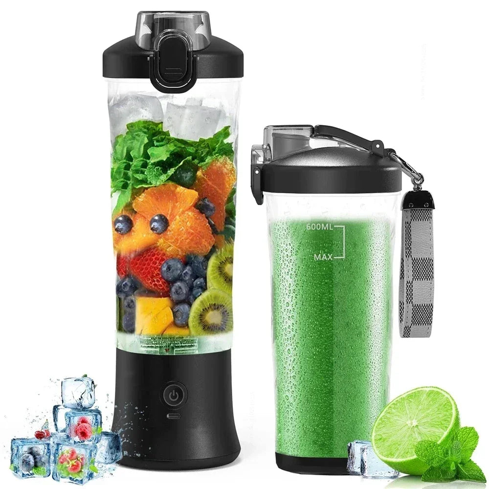 Portable Blender Mixer 600ML Electric Juicer Fruit Mini Blender 6 Blades for Shakes and Smoothies Juicer Sport Outdoor Tr