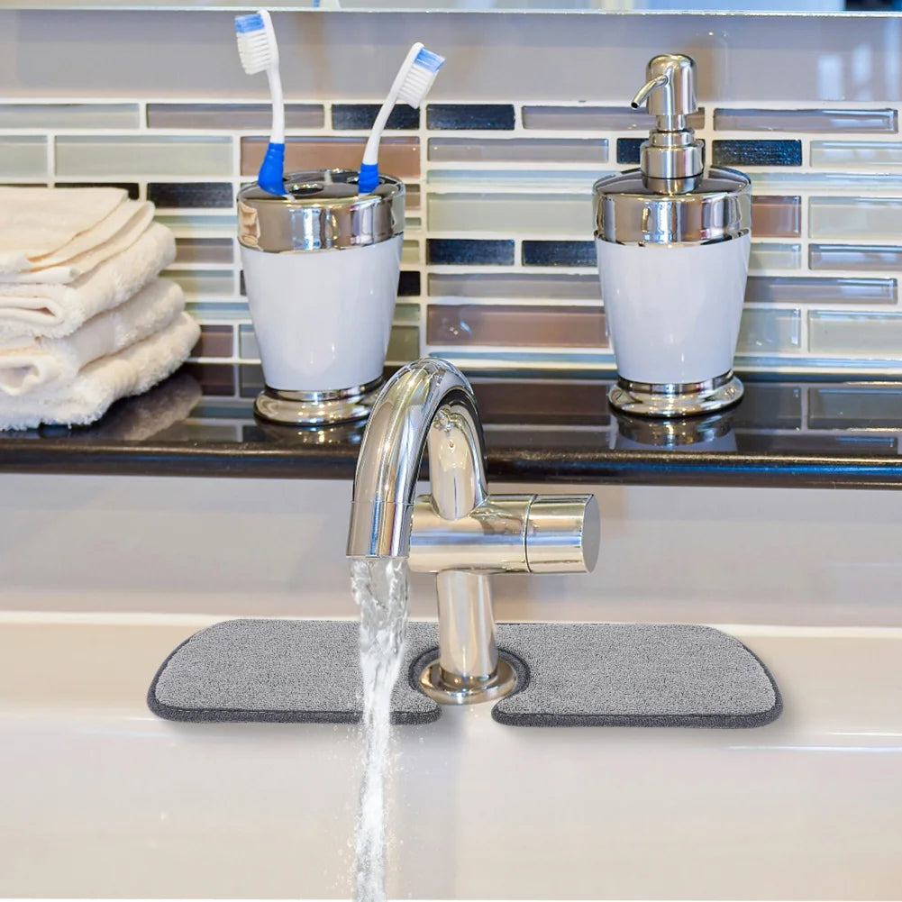 Kitchen Faucet Absorbent Mat Sink Splash Guard Microfiber Faucet Splash Catcher Countertop Protector for Kitchen Bathroom