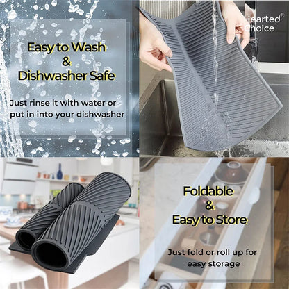 Foldable Insulated Soft Rubber Dishes Protector Sink Mat Table Kitchen Home anti Slip Drying Dishes Drain Mat Kitchen Sink Mat