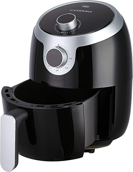 2.3 Quart Electric Small Air Fryer with Temperature Control, Timer, Auto Shut-Off, Non-Stick Frying Tray, 1000W Compact Mini Air Fryer (2.3 Quarts, Stainless Steel/Black)