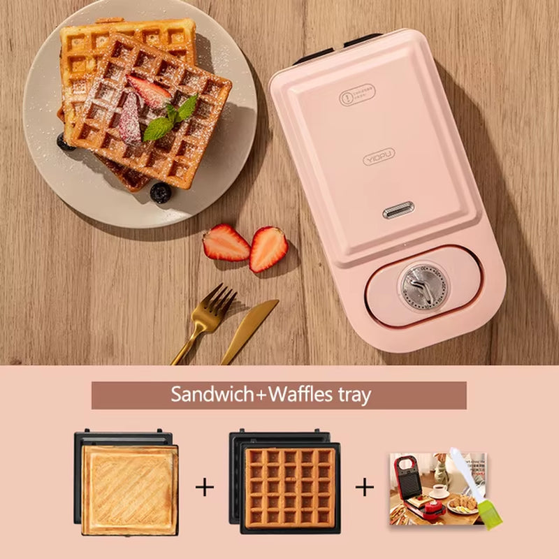 220V Electric Sandwich Maker Timed Waffle Maker Toaster Baking Multifunction Breakfast Machine Takoyaki Pancake Sandwichera 600W