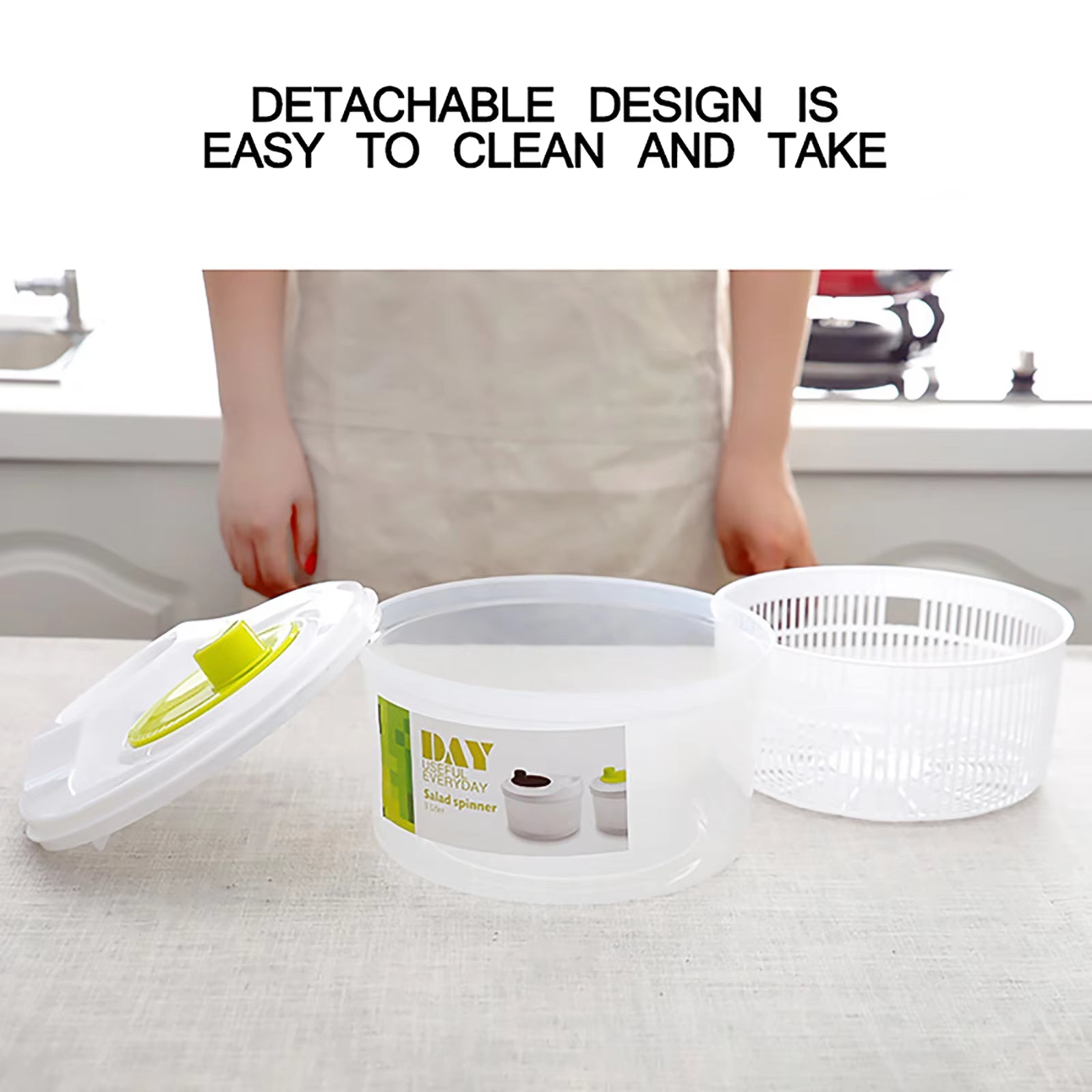 Vegetables Dryer Salad Spinner Fruits Basket Vegetables Washer Dryer Fruit Drainer Lettuce Spinner Colander Kitchen Gadgets