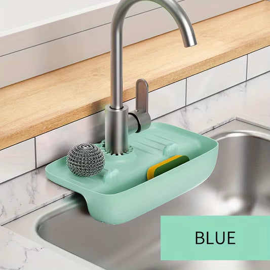 Faucet Splash-Proof Draining Rack Sink Water Collection Pad Countertop Pad Kitchen Wipe Sponge Wipe Draining Storage Rack