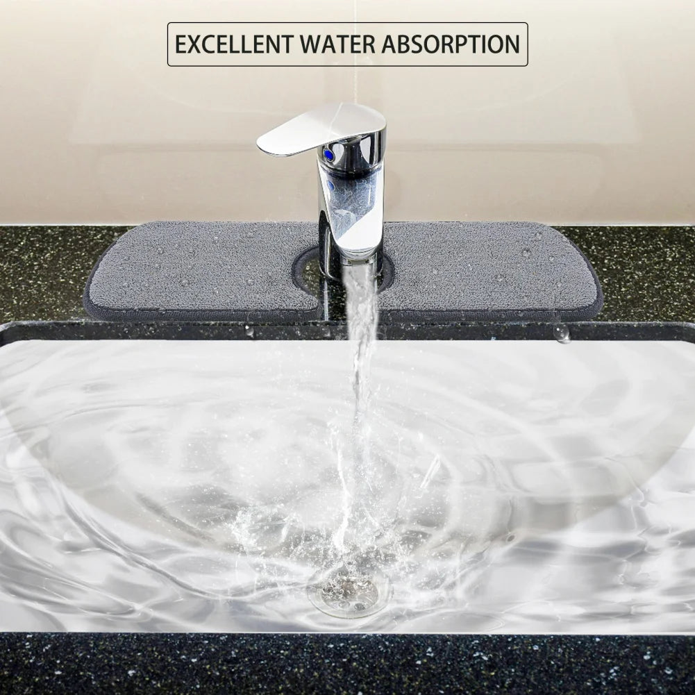 Kitchen Faucet Absorbent Mat Sink Splash Guard Microfiber Faucet Splash Catcher Countertop Protector for Kitchen Bathroom