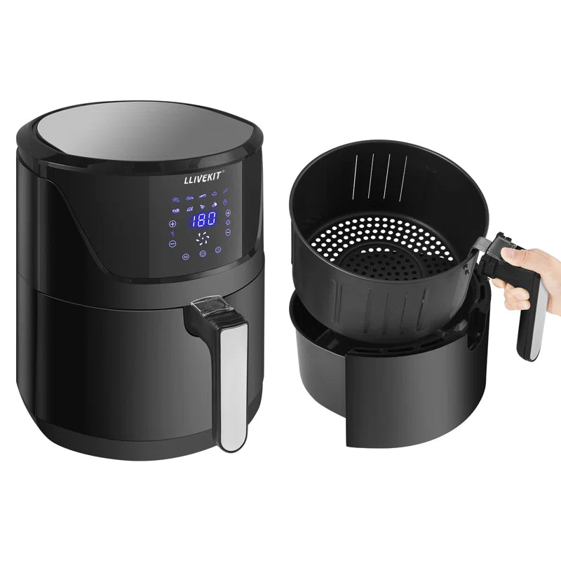 5L Air Fryer, Family Size Hot Air Fryer 1400W Digital Touchscreen with 10 Presets, Removable Basket, Timer & Temperature Control for Oil Free & Low Fat Healthy Cooking