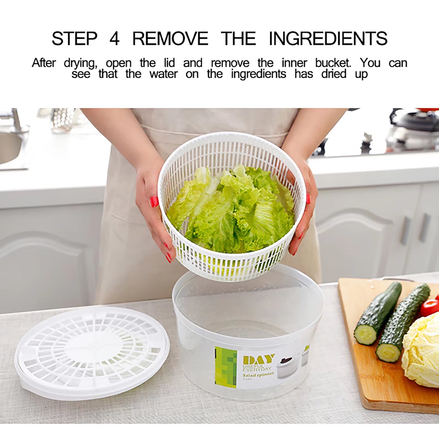 Vegetables Dryer Salad Spinner Fruits Basket Vegetables Washer Dryer Fruit Drainer Lettuce Spinner Colander Kitchen Gadgets