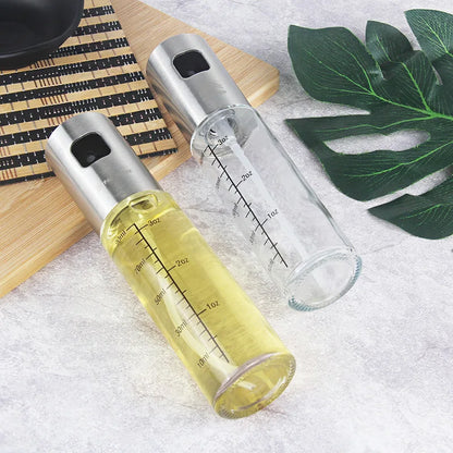 Leakproof Stainless Steel Olive Oil Sprayer Oil Spray Bottle Kitchen Seasoning Soy Sauce Barbecue Bottle -100ML