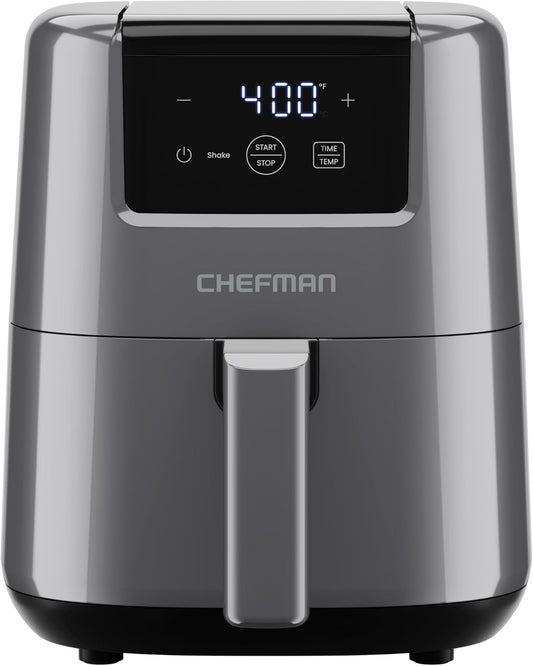 2 Qt Mini Air Fryer – Digital Space-Saving Compact Air Fryer with Nonstick and Dishwasher Safe Basket, Quick & Easy Meals in Minutes, Features Digital Timer and Shake Reminder – Grey