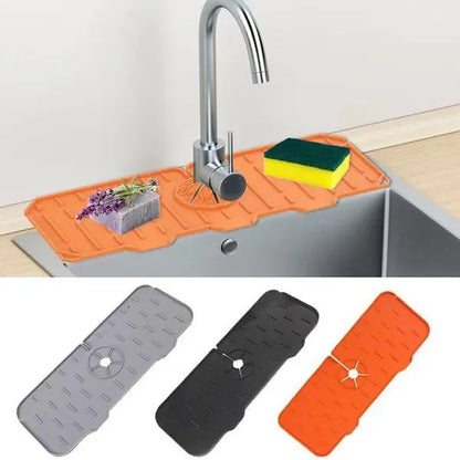 Kitchen Silicone Faucet Absorbent Mat Sink Splash Catcher Countertop Protector Mat Draining Pad for Bathroom Kitchen Gadgets