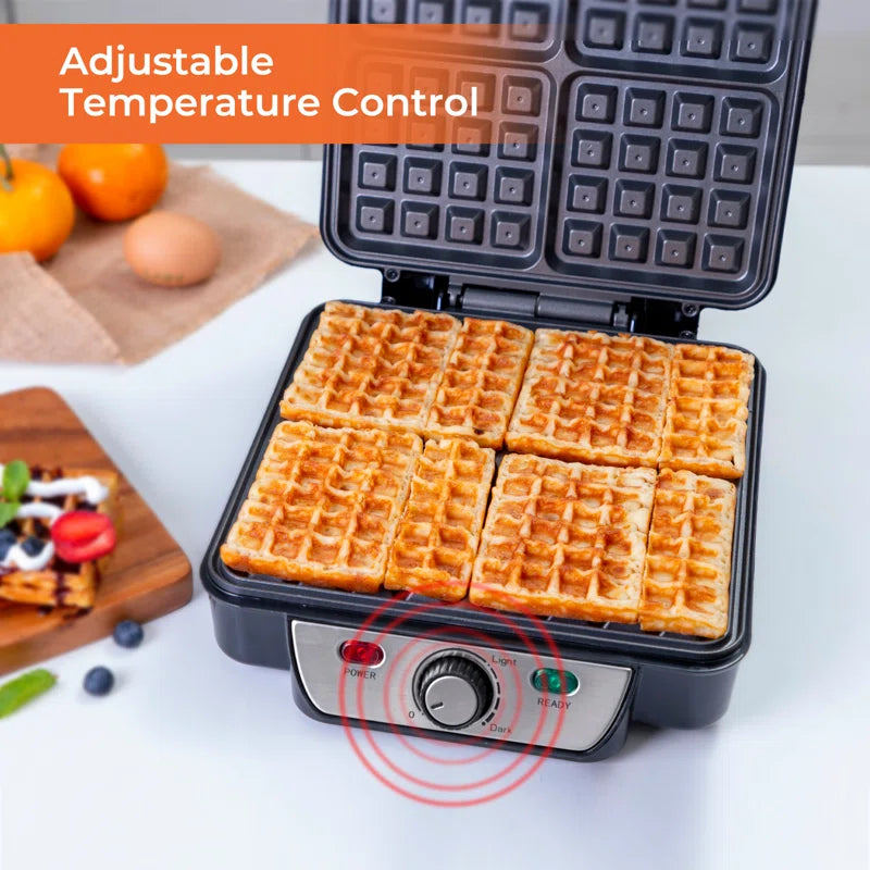 4 Slice Non-Stick Electric Belgian Waffle Iron Machine