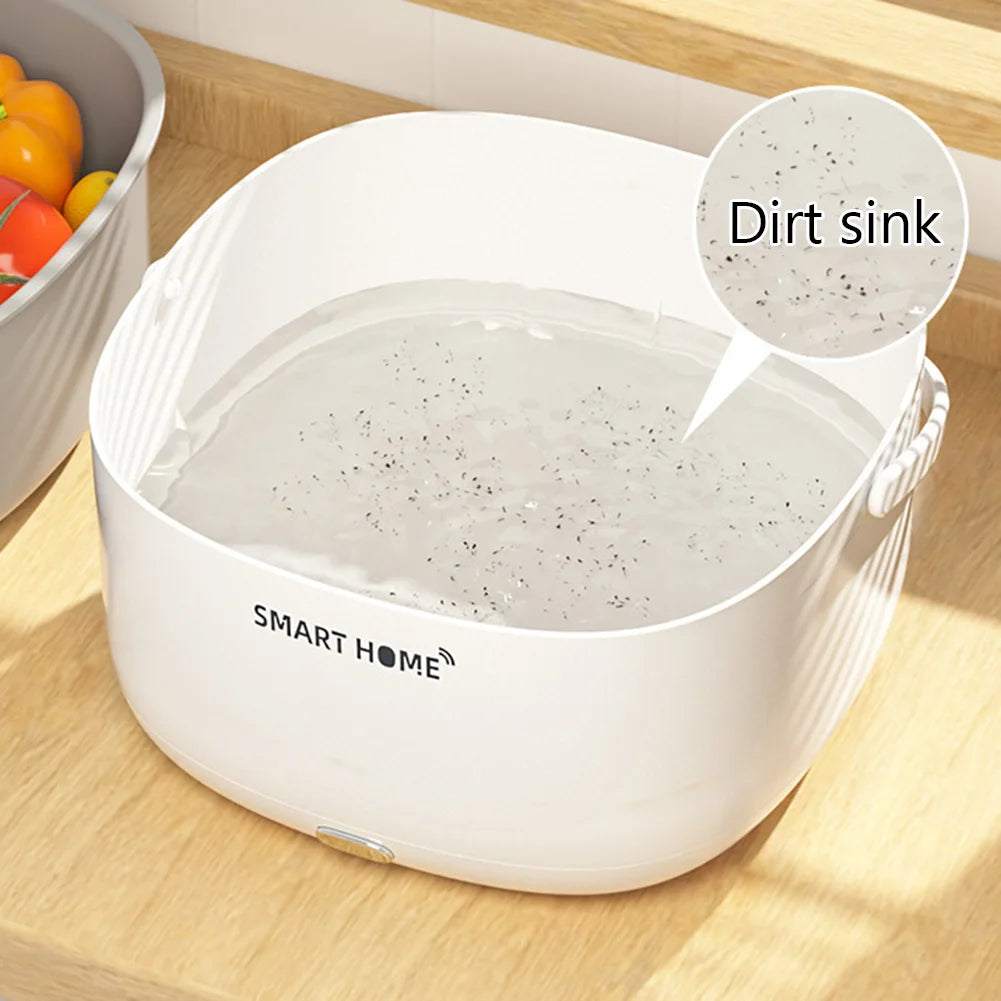 Ultrasonic Vegetable Washing Machine Household Food Remove Pesticide Residues Washer Kitchen Fruit Dirt Cleaning Purifier Basket