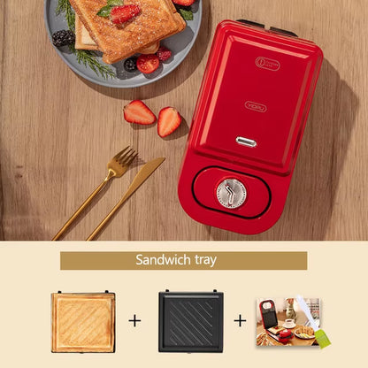 220V Electric Sandwich Maker Timed Waffle Maker Toaster Baking Multifunction Breakfast Machine Takoyaki Pancake Sandwichera 600W