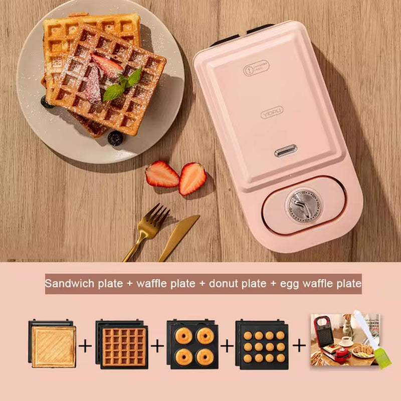 220V Electric Sandwich Maker Timed Waffle Maker Toaster Baking Multifunction Breakfast Machine Takoyaki Pancake Sandwichera 600W