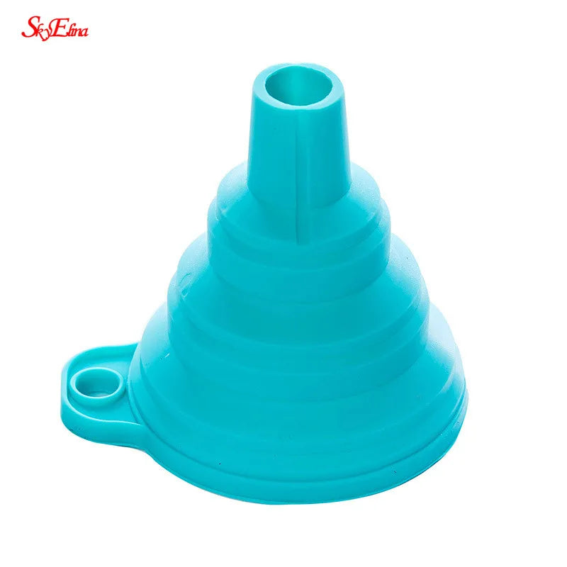 Silicone Folding Funnels Kitchen Tools Kitchen Accessory Foldable Funnel Mini Silicone Collapsible Portable Funnel 5Zcf129