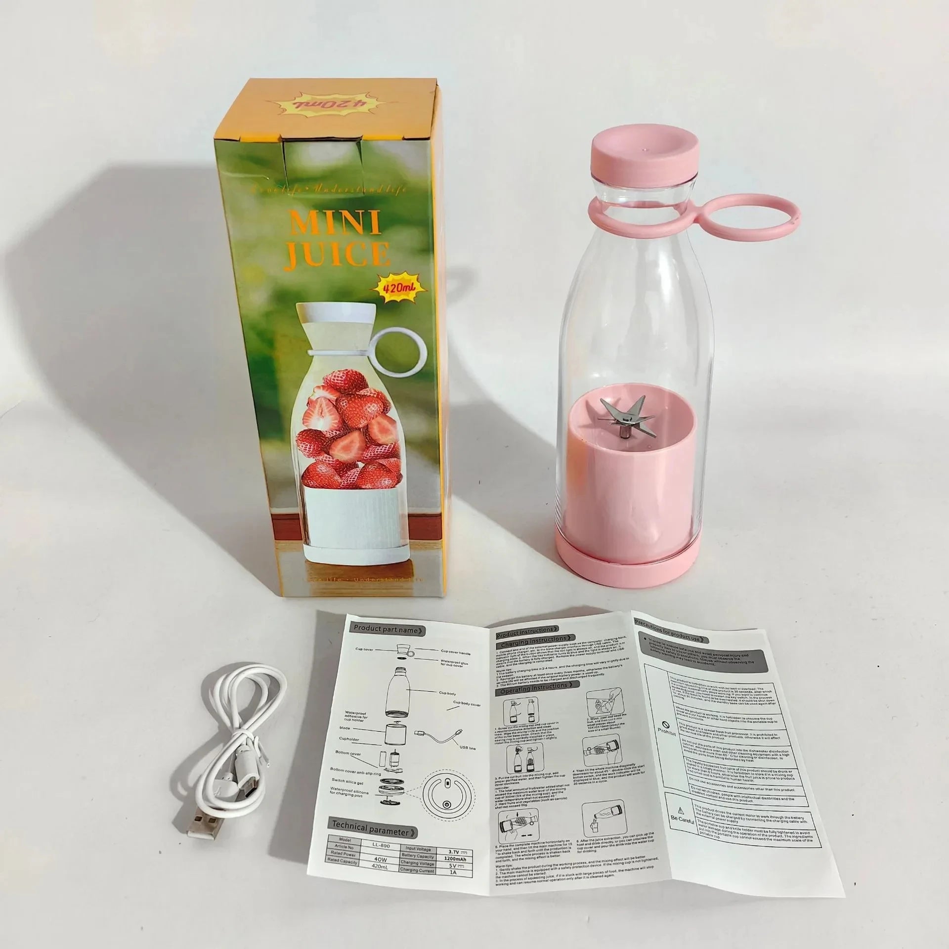 Fresh Fruits Mixer Smoothie Bottle Mini Fast Juice Juicer Portable Blender