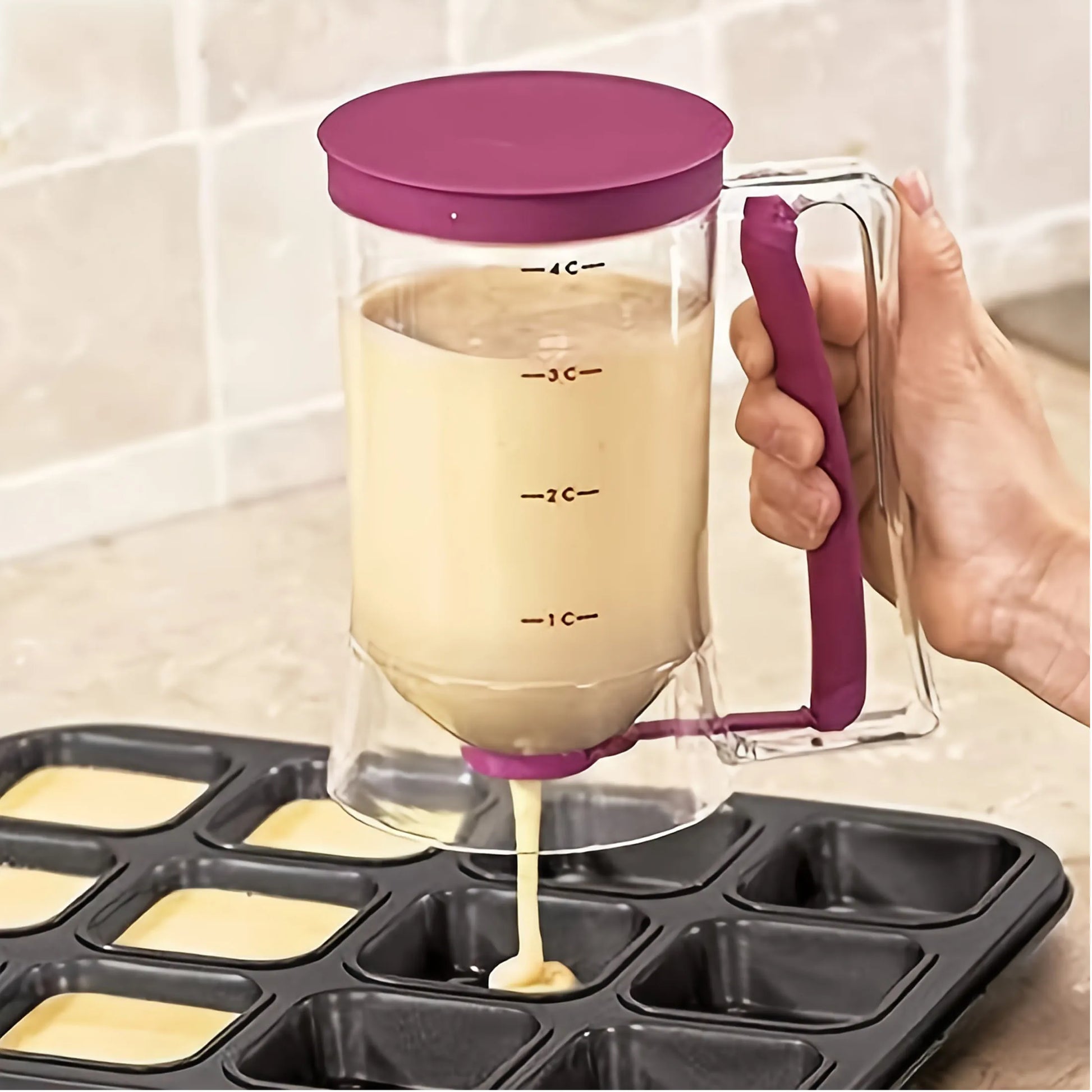 1 Pancake Paper Cupcake Batter Dispenser Paper Cupcake Handheld Separator Batter Dispenser Funnel Measuring Cup Kitchen Supplies