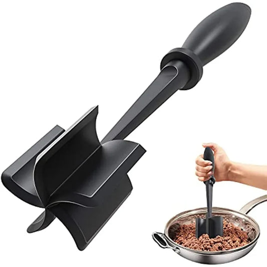 Kitchen Meat Chopper Ground Beef Masher Mixing, Grinding and Pounding Spatula Meat Scraper for Mincing Meat