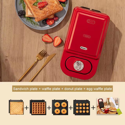 220V Electric Sandwich Maker Timed Waffle Maker Toaster Baking Multifunction Breakfast Machine Takoyaki Pancake Sandwichera 600W