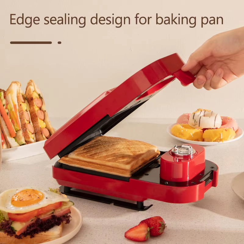 220V Electric Sandwich Maker Timed Waffle Maker Toaster Baking Multifunction Breakfast Machine Takoyaki Pancake Sandwichera 600W