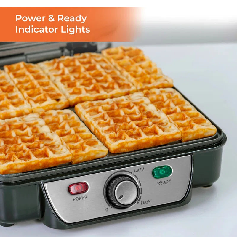 4 Slice Non-Stick Electric Belgian Waffle Iron Machine