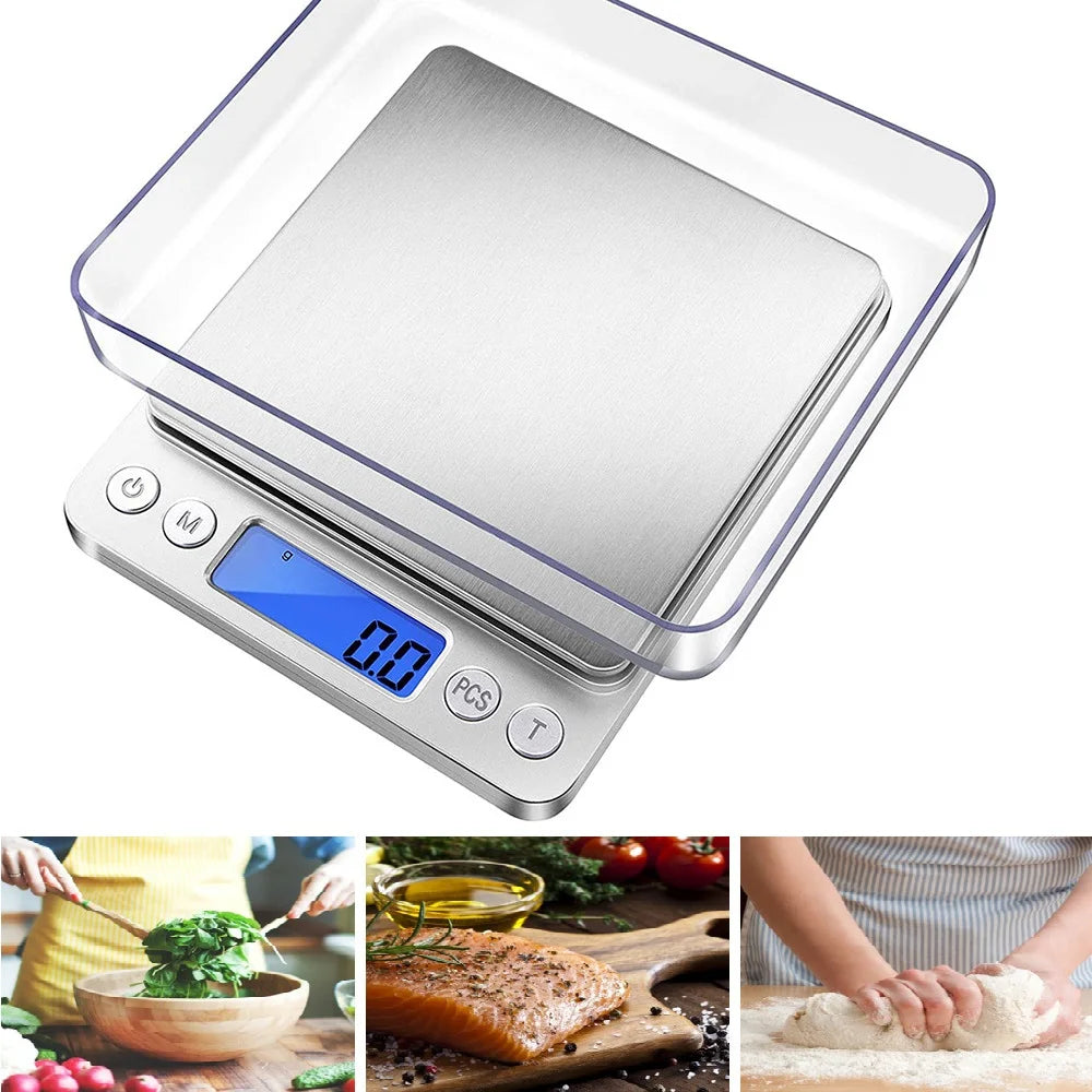 3000G/0.1G Digital Kitchen Scales Portable Electronic Scales Pocket LCD Precision Jewelry Scale Weight Balance Kitchen Tools