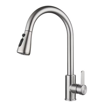 Brushed Kitchen Sink Faucet with Pull down Sprayer Single Handle Kitchen Faucets 360 Swivel and Rotary Veggie Washer