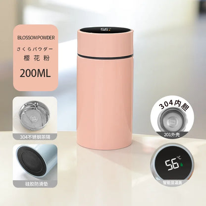 200ML Smart Thermos Water Bottle Intelligent Temperature Display Stainless Steel Vacuum Flasks Thermoses with Filter Tee Cup