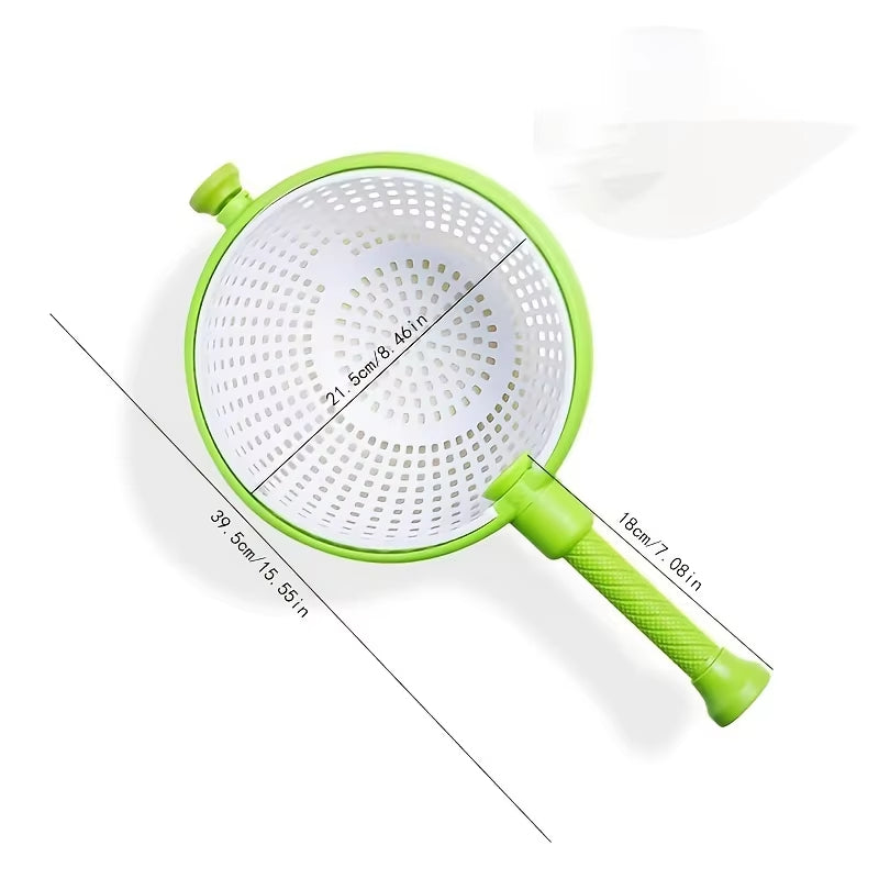 Salad Spinner, Kitchen Collapsible Spinning Colander Lettuce Spinner Vegetable Fruit Washer Fruit Dryer Multi-Use Strainer