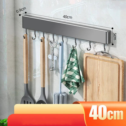 Wall Mounted Kitchen Cabinet Storage Rack Spoon Holder Spatula Organizer Shelves Cutting Board Shelf Kitchen Utensil Accessories